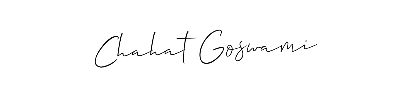 Also You can easily find your signature by using the search form. We will create Chahat Goswami name handwritten signature images for you free of cost using Allison_Script sign style. Chahat Goswami signature style 2 images and pictures png