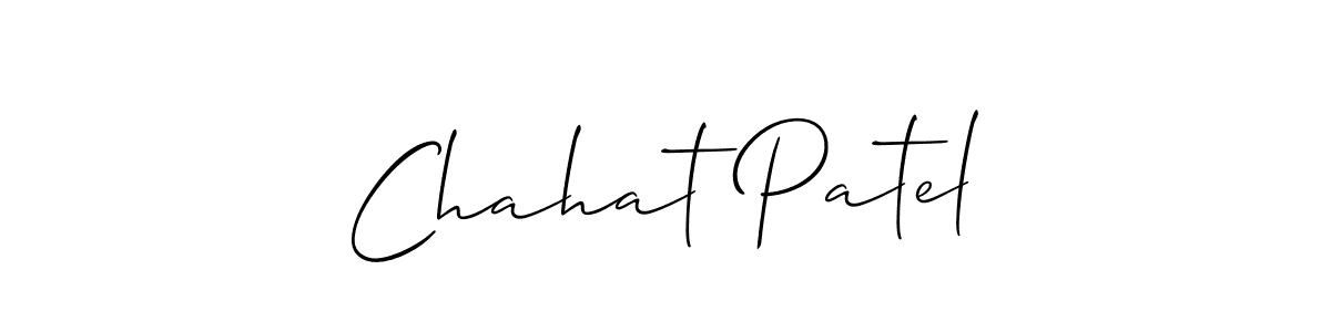 The best way (Allison_Script) to make a short signature is to pick only two or three words in your name. The name Chahat Patel include a total of six letters. For converting this name. Chahat Patel signature style 2 images and pictures png