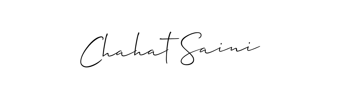 Also we have Chahat Saini name is the best signature style. Create professional handwritten signature collection using Allison_Script autograph style. Chahat Saini signature style 2 images and pictures png