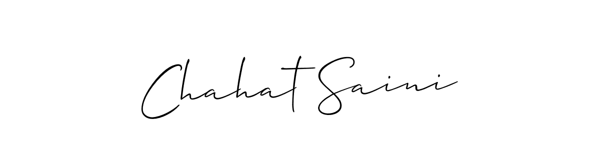 The best way (Allison_Script) to make a short signature is to pick only two or three words in your name. The name Chahat Saini include a total of six letters. For converting this name. Chahat Saini signature style 2 images and pictures png