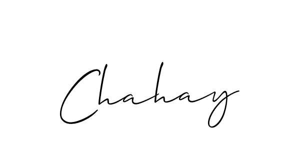It looks lik you need a new signature style for name Chahay. Design unique handwritten (Allison_Script) signature with our free signature maker in just a few clicks. Chahay signature style 2 images and pictures png