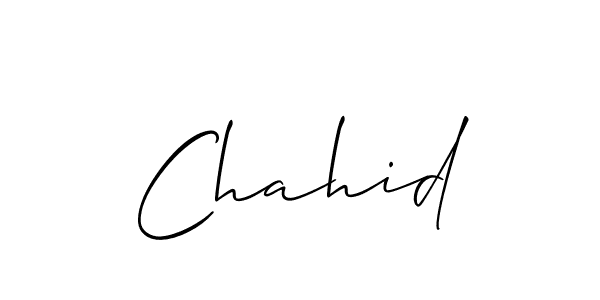 How to make Chahid signature? Allison_Script is a professional autograph style. Create handwritten signature for Chahid name. Chahid signature style 2 images and pictures png