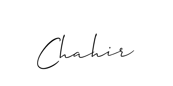 It looks lik you need a new signature style for name Chahir. Design unique handwritten (Allison_Script) signature with our free signature maker in just a few clicks. Chahir signature style 2 images and pictures png