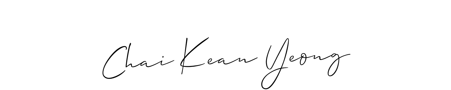 The best way (Allison_Script) to make a short signature is to pick only two or three words in your name. The name Chai Kean Yeong include a total of six letters. For converting this name. Chai Kean Yeong signature style 2 images and pictures png