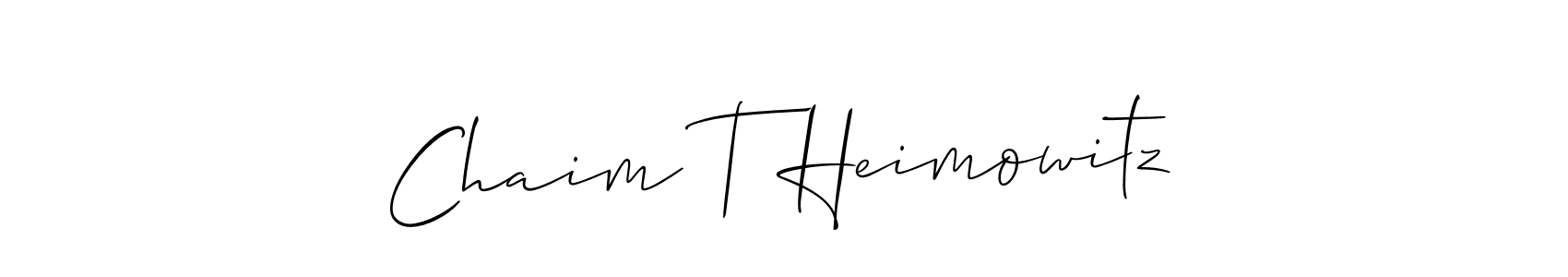 How to make Chaim T Heimowitz name signature. Use Allison_Script style for creating short signs online. This is the latest handwritten sign. Chaim T Heimowitz signature style 2 images and pictures png