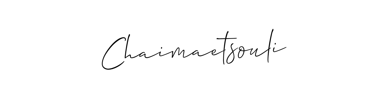 It looks lik you need a new signature style for name Chaimaetsouli. Design unique handwritten (Allison_Script) signature with our free signature maker in just a few clicks. Chaimaetsouli signature style 2 images and pictures png