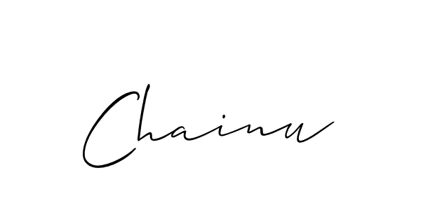 How to make Chainu signature? Allison_Script is a professional autograph style. Create handwritten signature for Chainu name. Chainu signature style 2 images and pictures png