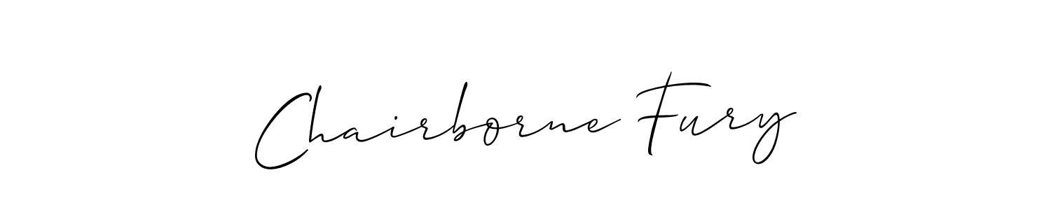 Design your own signature with our free online signature maker. With this signature software, you can create a handwritten (Allison_Script) signature for name Chairborne Fury. Chairborne Fury signature style 2 images and pictures png