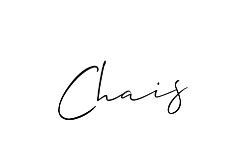 Design your own signature with our free online signature maker. With this signature software, you can create a handwritten (Allison_Script) signature for name Chais. Chais signature style 2 images and pictures png