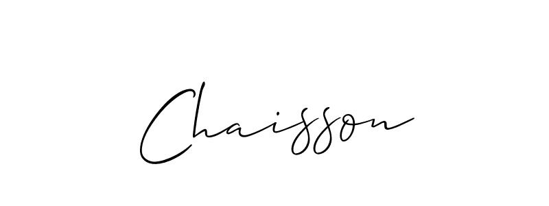It looks lik you need a new signature style for name Chaisson. Design unique handwritten (Allison_Script) signature with our free signature maker in just a few clicks. Chaisson signature style 2 images and pictures png