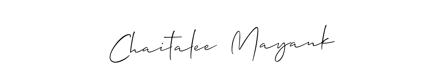 Use a signature maker to create a handwritten signature online. With this signature software, you can design (Allison_Script) your own signature for name Chaitalee  Mayank. Chaitalee  Mayank signature style 2 images and pictures png