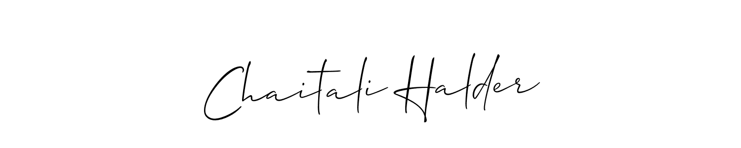 Make a short Chaitali Halder signature style. Manage your documents anywhere anytime using Allison_Script. Create and add eSignatures, submit forms, share and send files easily. Chaitali Halder signature style 2 images and pictures png