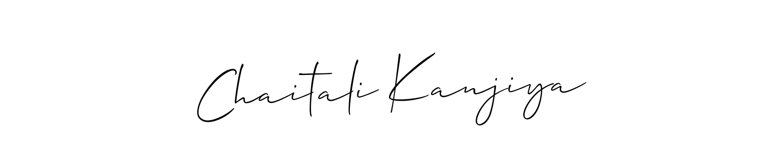 Make a beautiful signature design for name Chaitali Kanjiya. With this signature (Allison_Script) style, you can create a handwritten signature for free. Chaitali Kanjiya signature style 2 images and pictures png