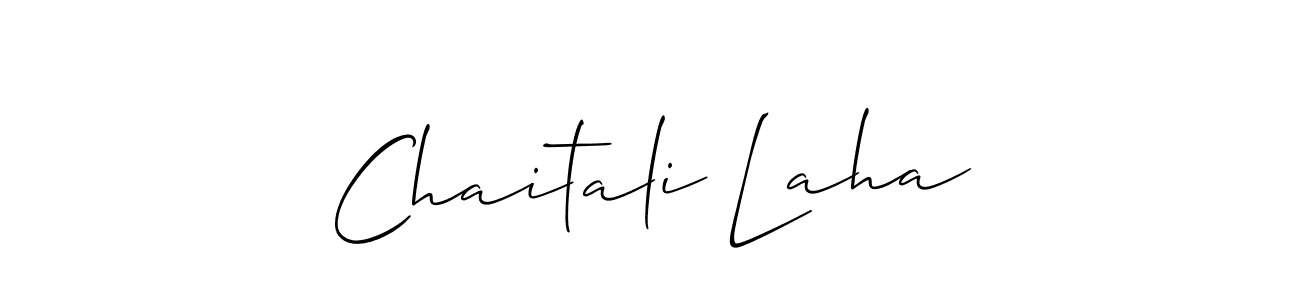 Design your own signature with our free online signature maker. With this signature software, you can create a handwritten (Allison_Script) signature for name Chaitali Laha. Chaitali Laha signature style 2 images and pictures png