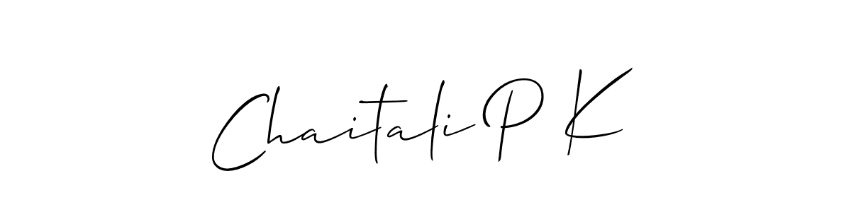 Make a beautiful signature design for name Chaitali P K. With this signature (Allison_Script) style, you can create a handwritten signature for free. Chaitali P K signature style 2 images and pictures png