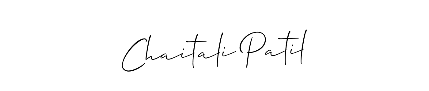 The best way (Allison_Script) to make a short signature is to pick only two or three words in your name. The name Chaitali Patil include a total of six letters. For converting this name. Chaitali Patil signature style 2 images and pictures png