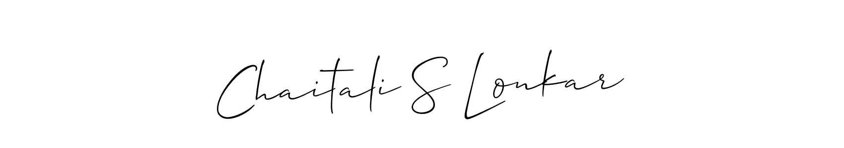 Create a beautiful signature design for name Chaitali S Lonkar. With this signature (Allison_Script) fonts, you can make a handwritten signature for free. Chaitali S Lonkar signature style 2 images and pictures png