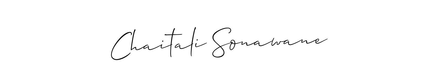 Allison_Script is a professional signature style that is perfect for those who want to add a touch of class to their signature. It is also a great choice for those who want to make their signature more unique. Get Chaitali Sonawane name to fancy signature for free. Chaitali Sonawane signature style 2 images and pictures png