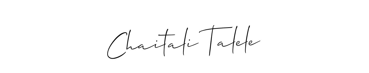 It looks lik you need a new signature style for name Chaitali Talele. Design unique handwritten (Allison_Script) signature with our free signature maker in just a few clicks. Chaitali Talele signature style 2 images and pictures png