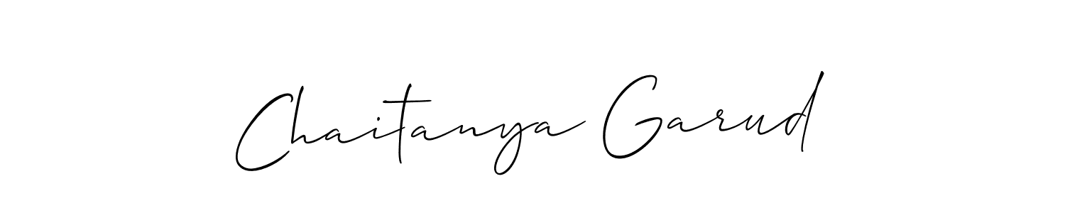 Create a beautiful signature design for name Chaitanya Garud. With this signature (Allison_Script) fonts, you can make a handwritten signature for free. Chaitanya Garud signature style 2 images and pictures png