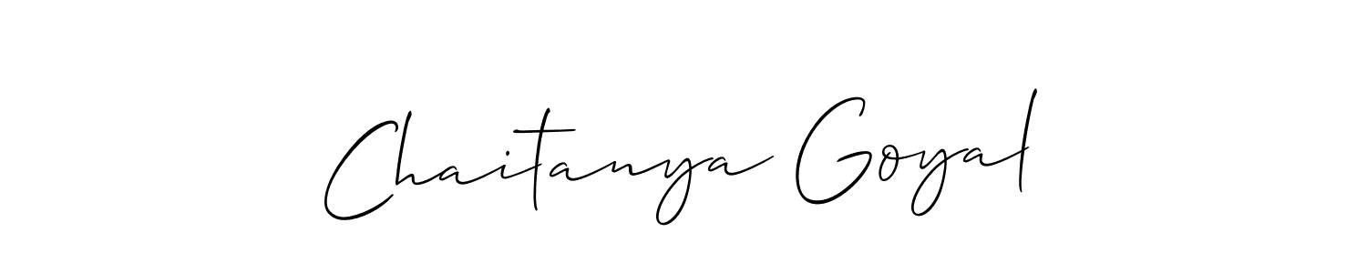 Design your own signature with our free online signature maker. With this signature software, you can create a handwritten (Allison_Script) signature for name Chaitanya Goyal. Chaitanya Goyal signature style 2 images and pictures png