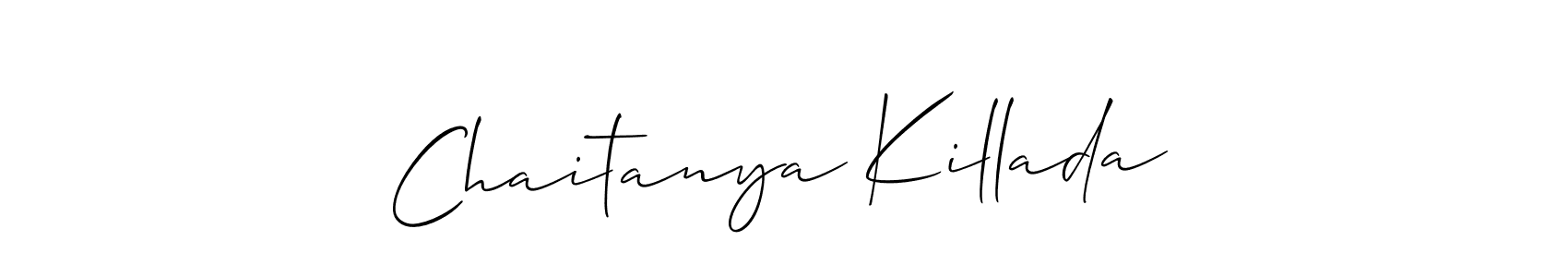 Use a signature maker to create a handwritten signature online. With this signature software, you can design (Allison_Script) your own signature for name Chaitanya Killada. Chaitanya Killada signature style 2 images and pictures png