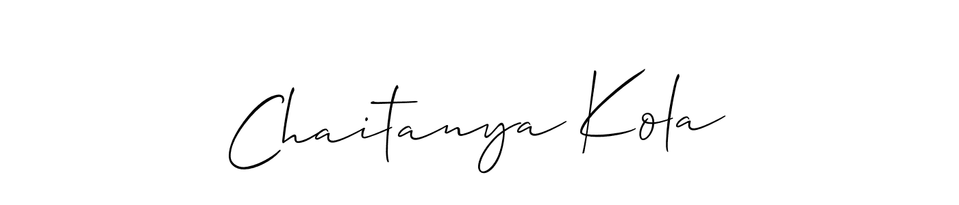 Also we have Chaitanya Kola name is the best signature style. Create professional handwritten signature collection using Allison_Script autograph style. Chaitanya Kola signature style 2 images and pictures png