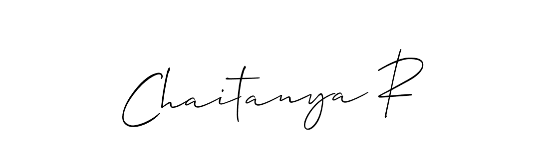 if you are searching for the best signature style for your name Chaitanya R. so please give up your signature search. here we have designed multiple signature styles  using Allison_Script. Chaitanya R signature style 2 images and pictures png
