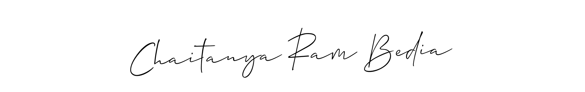 The best way (Allison_Script) to make a short signature is to pick only two or three words in your name. The name Chaitanya Ram Bedia include a total of six letters. For converting this name. Chaitanya Ram Bedia signature style 2 images and pictures png