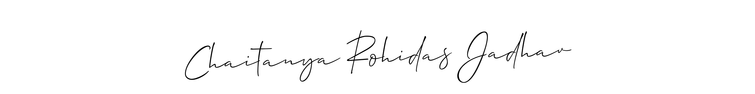 if you are searching for the best signature style for your name Chaitanya Rohidas Jadhav. so please give up your signature search. here we have designed multiple signature styles  using Allison_Script. Chaitanya Rohidas Jadhav signature style 2 images and pictures png