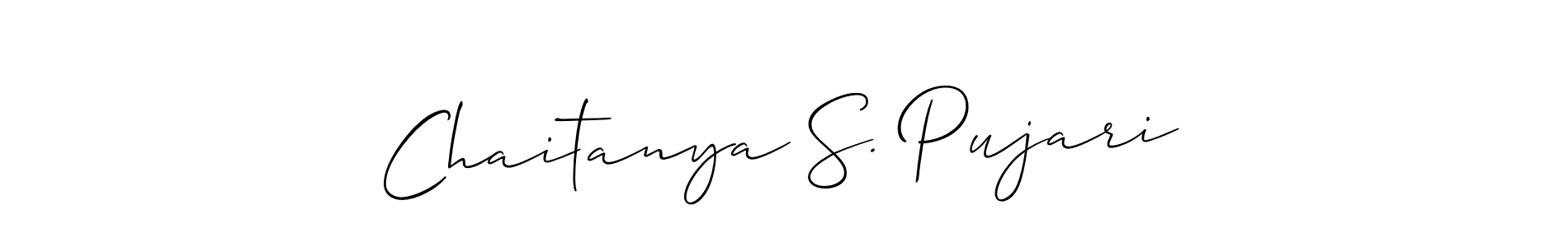 Create a beautiful signature design for name Chaitanya S. Pujari. With this signature (Allison_Script) fonts, you can make a handwritten signature for free. Chaitanya S. Pujari signature style 2 images and pictures png