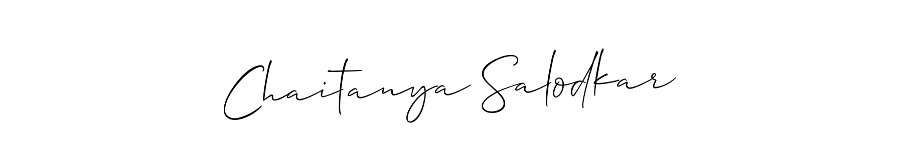 This is the best signature style for the Chaitanya Salodkar name. Also you like these signature font (Allison_Script). Mix name signature. Chaitanya Salodkar signature style 2 images and pictures png