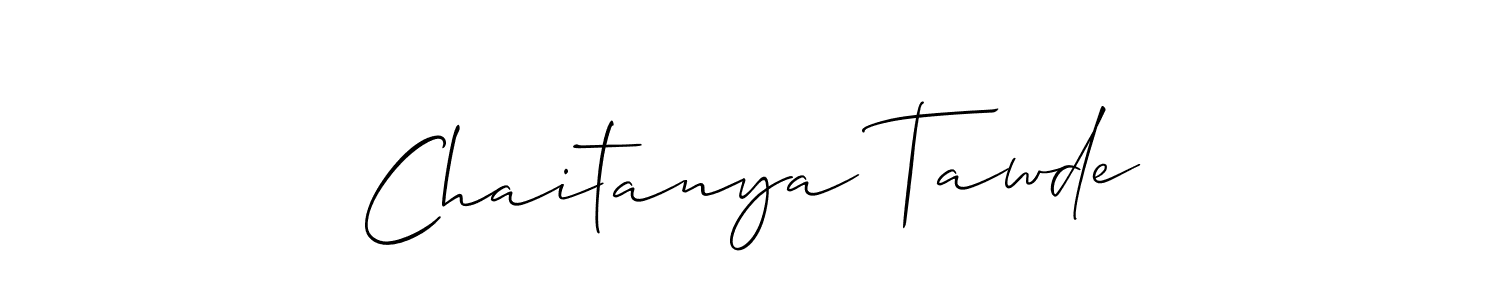 How to make Chaitanya Tawde name signature. Use Allison_Script style for creating short signs online. This is the latest handwritten sign. Chaitanya Tawde signature style 2 images and pictures png