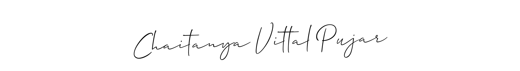 Design your own signature with our free online signature maker. With this signature software, you can create a handwritten (Allison_Script) signature for name Chaitanya Vittal Pujar. Chaitanya Vittal Pujar signature style 2 images and pictures png