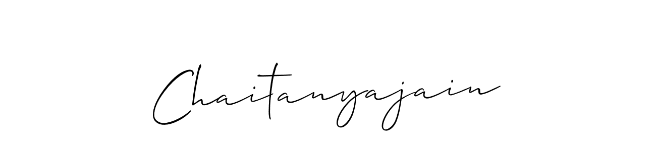 How to make Chaitanyajain name signature. Use Allison_Script style for creating short signs online. This is the latest handwritten sign. Chaitanyajain signature style 2 images and pictures png