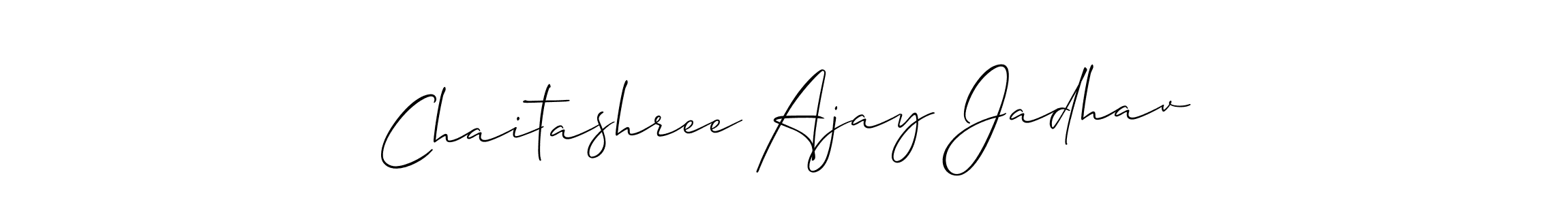 Make a short Chaitashree Ajay Jadhav signature style. Manage your documents anywhere anytime using Allison_Script. Create and add eSignatures, submit forms, share and send files easily. Chaitashree Ajay Jadhav signature style 2 images and pictures png