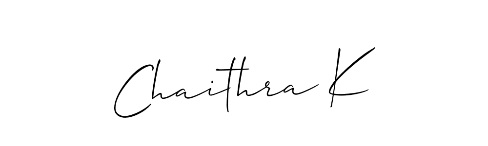 You should practise on your own different ways (Allison_Script) to write your name (Chaithra K) in signature. don't let someone else do it for you. Chaithra K signature style 2 images and pictures png
