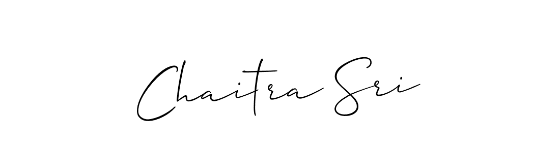 The best way (Allison_Script) to make a short signature is to pick only two or three words in your name. The name Chaitra Sri include a total of six letters. For converting this name. Chaitra Sri signature style 2 images and pictures png