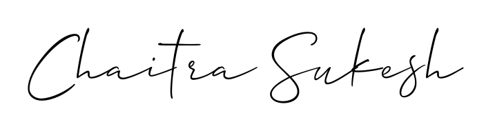 Create a personalized artistic stamp with Chaitra Sukesh in Allison_Script font. Perfect for visual artists, designers, and influencers. Chaitra Sukesh signature style 2 images and pictures png