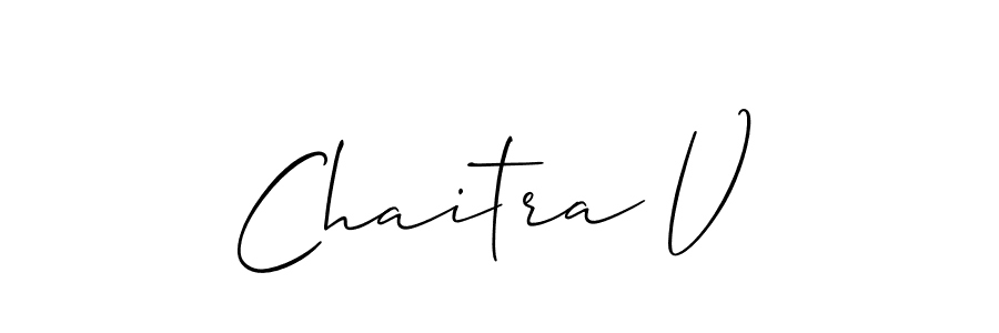 You should practise on your own different ways (Allison_Script) to write your name (Chaitra V) in signature. don't let someone else do it for you. Chaitra V signature style 2 images and pictures png