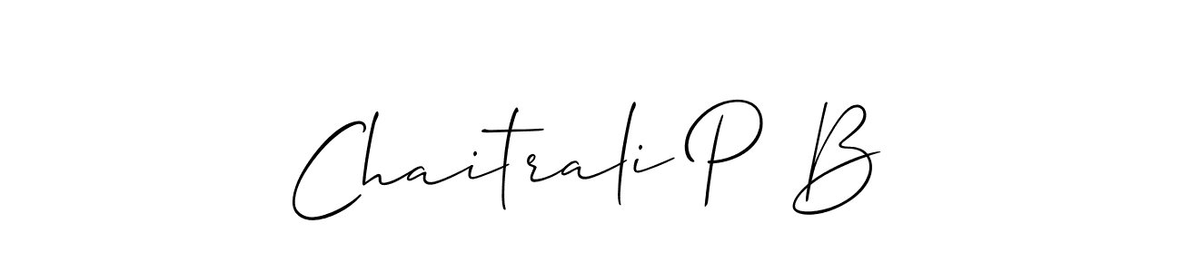 Design your own signature with our free online signature maker. With this signature software, you can create a handwritten (Allison_Script) signature for name Chaitrali P B. Chaitrali P B signature style 2 images and pictures png