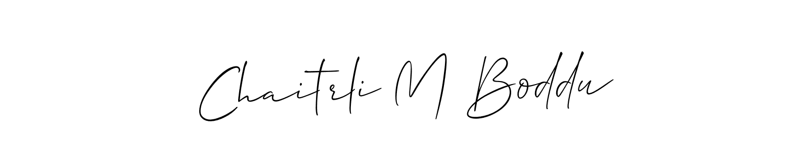 Chaitrli M Boddu stylish signature style. Best Handwritten Sign (Allison_Script) for my name. Handwritten Signature Collection Ideas for my name Chaitrli M Boddu. Chaitrli M Boddu signature style 2 images and pictures png