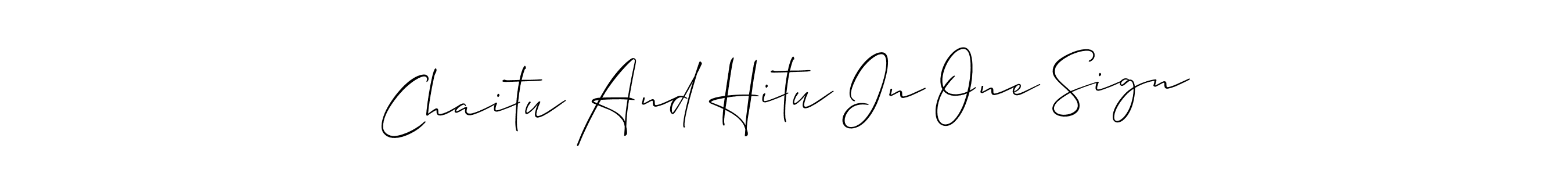 Design your own signature with our free online signature maker. With this signature software, you can create a handwritten (Allison_Script) signature for name Chaitu And Hitu In One Sign. Chaitu And Hitu In One Sign signature style 2 images and pictures png