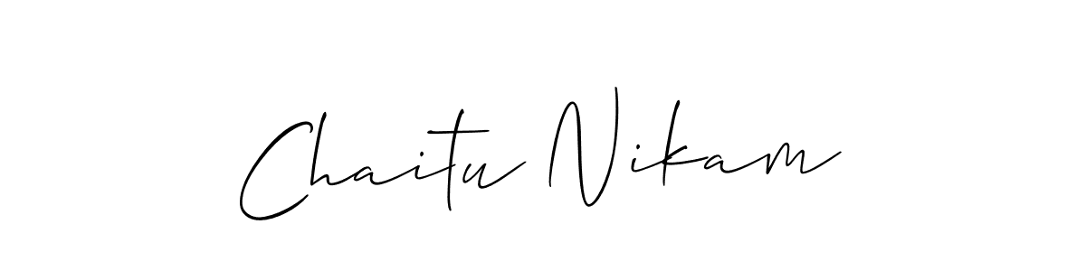 Design your own signature with our free online signature maker. With this signature software, you can create a handwritten (Allison_Script) signature for name Chaitu Nikam. Chaitu Nikam signature style 2 images and pictures png