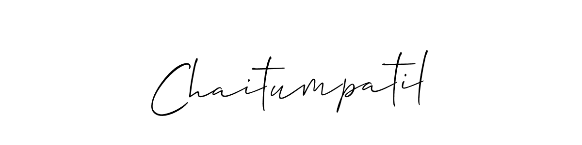 How to make Chaitumpatil name signature. Use Allison_Script style for creating short signs online. This is the latest handwritten sign. Chaitumpatil signature style 2 images and pictures png