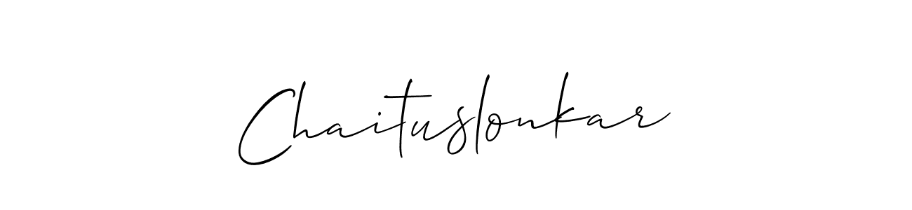 Create a beautiful signature design for name Chaituslonkar. With this signature (Allison_Script) fonts, you can make a handwritten signature for free. Chaituslonkar signature style 2 images and pictures png