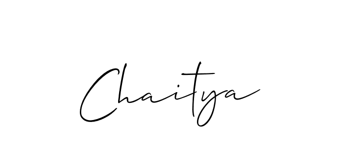 Use a signature maker to create a handwritten signature online. With this signature software, you can design (Allison_Script) your own signature for name Chaitya. Chaitya signature style 2 images and pictures png