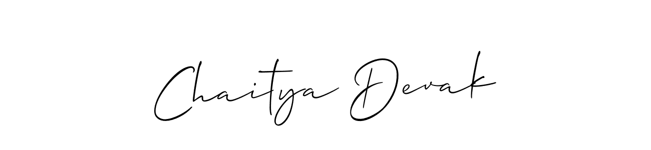 Make a beautiful signature design for name Chaitya Devak. With this signature (Allison_Script) style, you can create a handwritten signature for free. Chaitya Devak signature style 2 images and pictures png