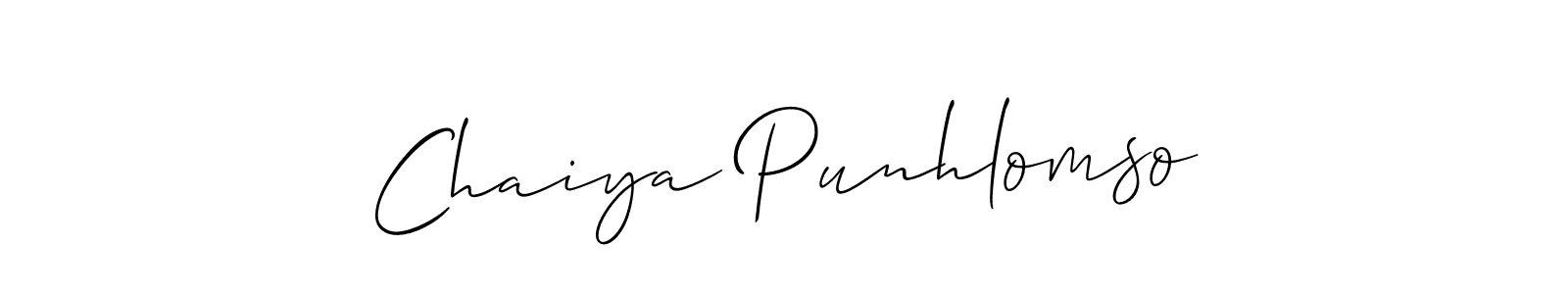Make a beautiful signature design for name Chaiya Punhlomso. With this signature (Allison_Script) style, you can create a handwritten signature for free. Chaiya Punhlomso signature style 2 images and pictures png
