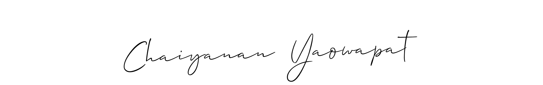 You should practise on your own different ways (Allison_Script) to write your name (Chaiyanan  Yaowapat) in signature. don't let someone else do it for you. Chaiyanan  Yaowapat signature style 2 images and pictures png